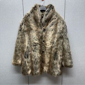 SPIRITHOODS MEN'S FAUX FUR COAT/JACKET - COLLARED SIZE LARGE